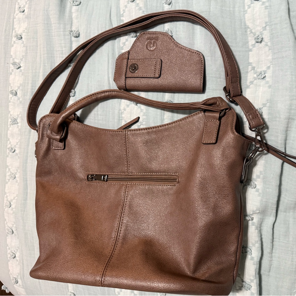 Elegant Brown Faux Leather Women's Bag